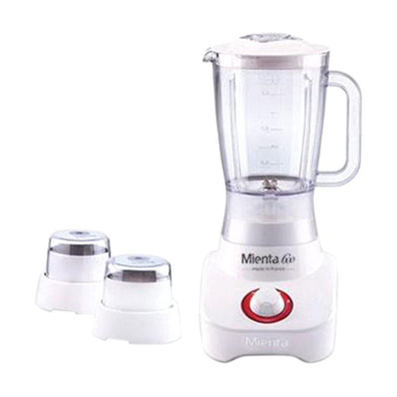 Mienta Blender With 2 Mills, 1.5 Liter, 600 Watt, BL1221A - White