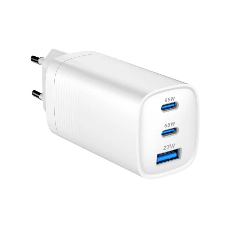Smart Gate Wall Charger 65W 3 Port 2USB-C USB-A PD - White