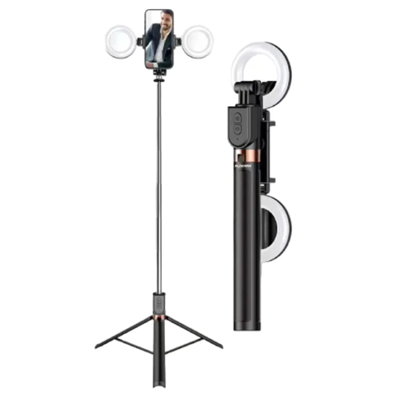 Plokama Live-K9 Pro Live Broadcast Tripod 1.70m With Multicoloer Lamp - Black