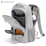 Bange 1807 polyester unisex travel backpacks laptop waterproof - Grey