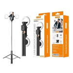 Plokama Live-K9 Pro Live Broadcast Tripod 1.70m With Multicoloer Lamp - Black