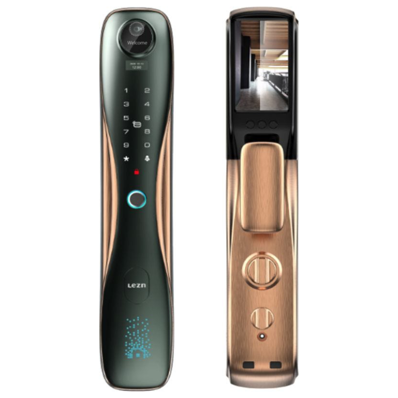 Lezn i7 Cat Eye Smart Door Lock With Fingerprint - Gold