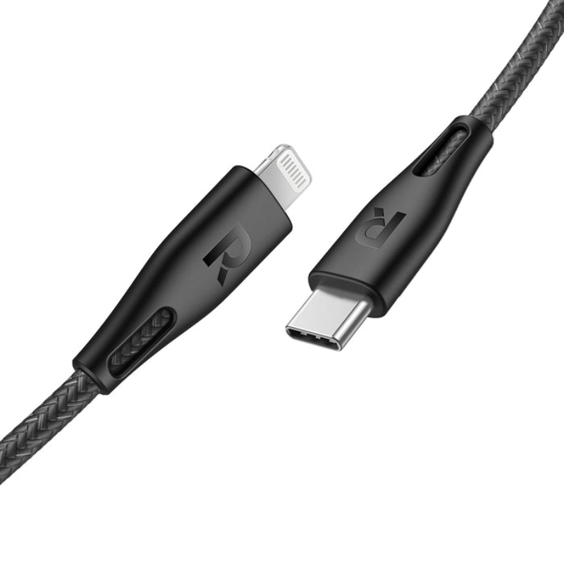 RAVPower Type-C to Lightning Cable 1.2M Nylon, RP-CB1017 - Black