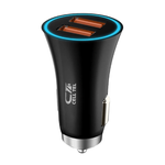Cell Tel Turbo 10 Car Charger 2x USB 3A 20W Fast Charging - Black