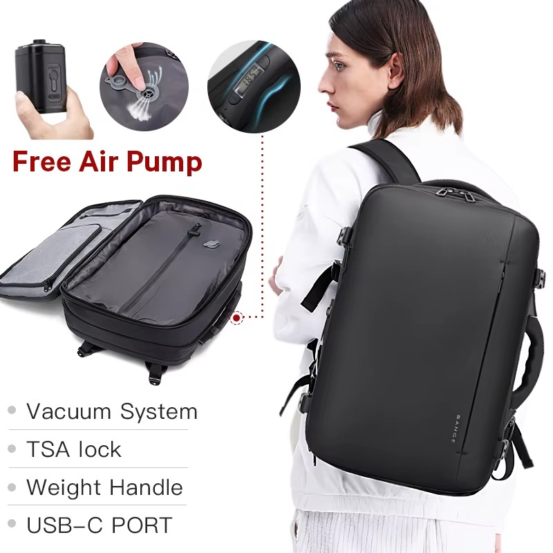 BANGE 1909-8 Small Mens Outdoor Double-Shoulder Backpack Waterproof - Black