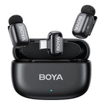BOYA Mini-13 Dual Ultracompact 2.4GHz Wireless Microphone System - IOS, Type-C - Black