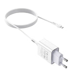 Hoco C81A Asombroso Single Port Charger, Set With USB-A To Micro Cable - White