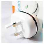 Recci Adapter Travel RC11 Uk Dual USB Fast Charging - White