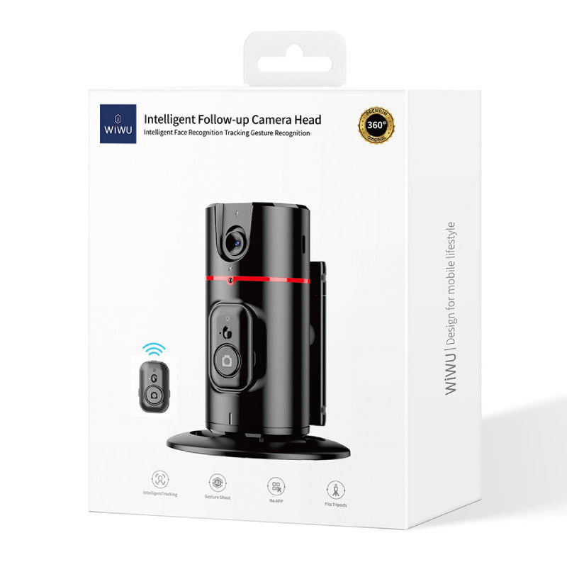 WIWU Intelligent Follow up Camera Smart Face 360 Degree Rotating Intelligent Tracking Gimbal, Wi-SE008 - Black