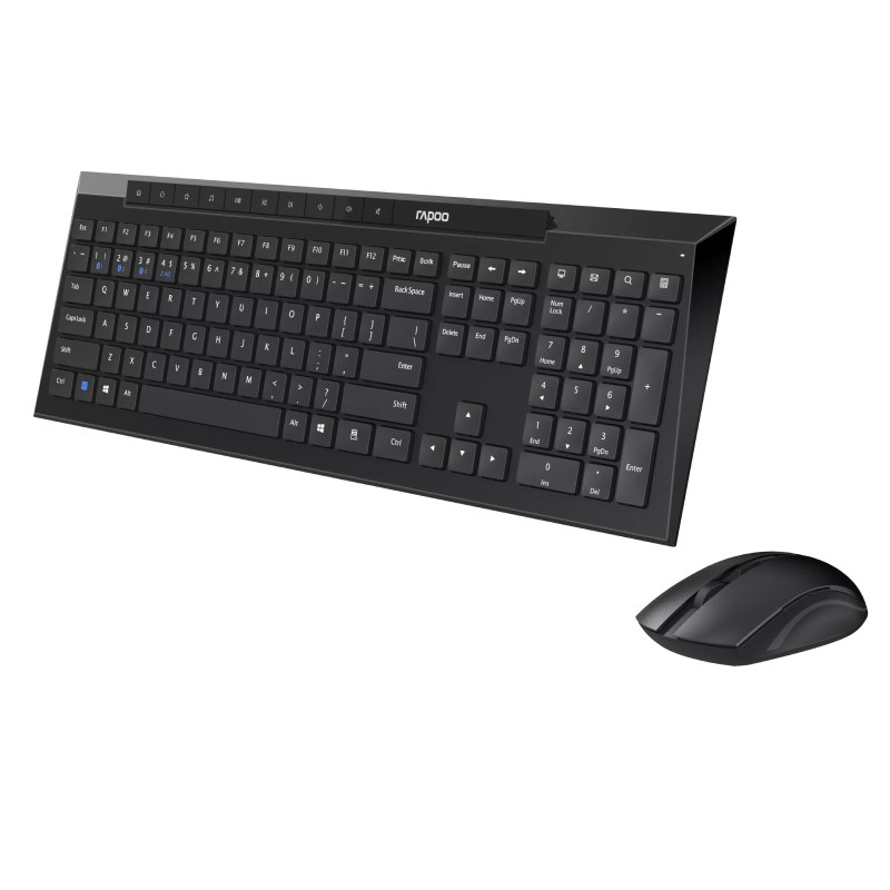 Rapoo 8210M Combo Mouse & Keyboard Multi Device - Black 