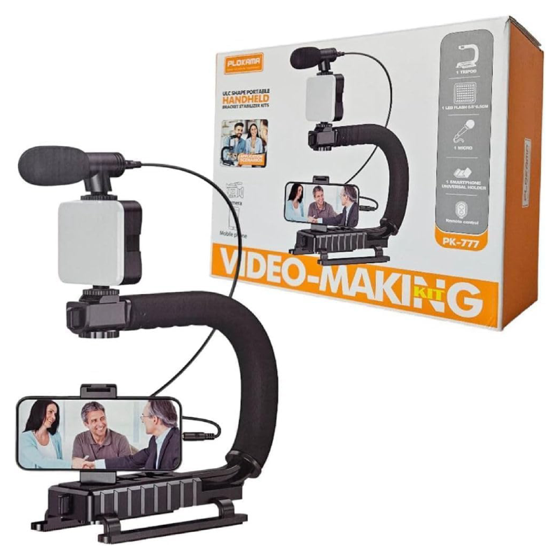 Plokama PK-777 ULC Shape Portable Handheld bracket Stabilizer Video Making Kit - Black