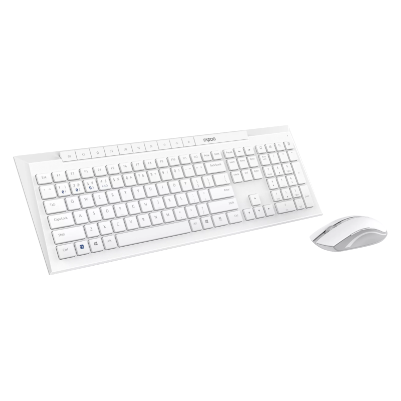 Rapoo 8210M Combo Mouse & Keyboard Wireless Multi Device - White