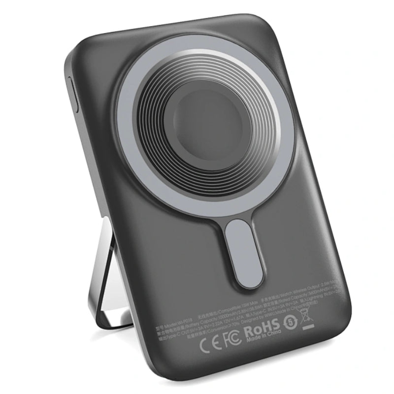WiWU 3 in 1 Magnetic Wireless Power Bank 10000 mAh, WI-P018 - Black