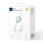 WIWU Wi-C023 Vigor Series 3in1 Type-C Lightning Micro USB Reel Data and Charging Cable 100W 1.5M - Blue