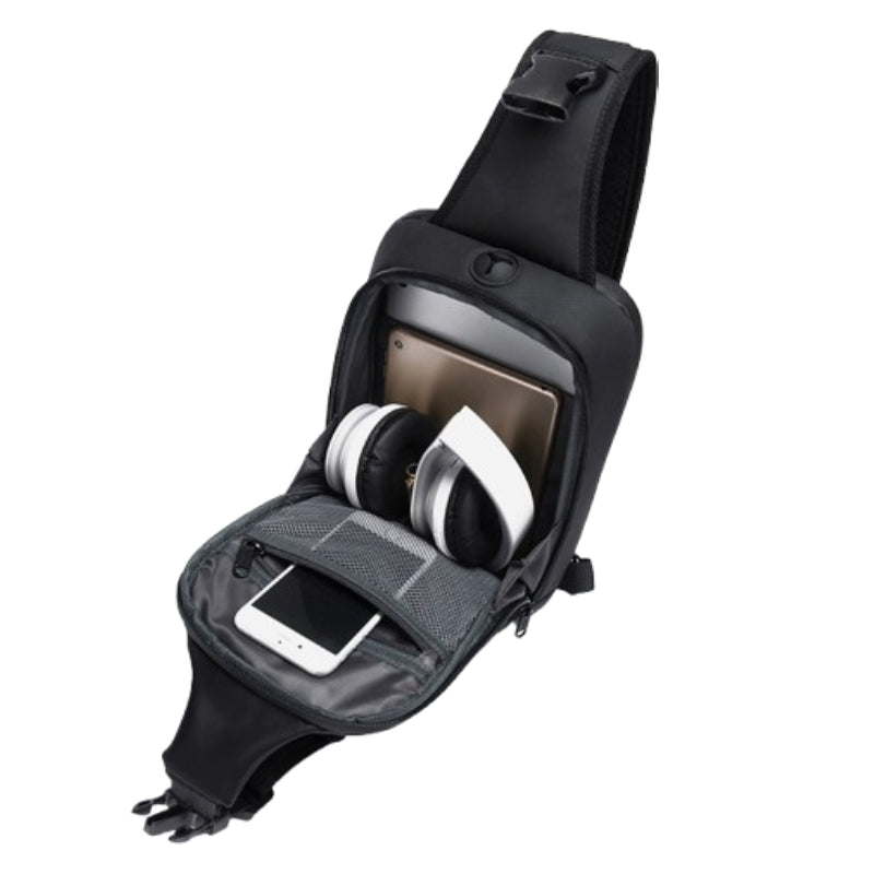 Bange 7210 Fashion Waterproof Sling Chest Bag Large Capacity - Black