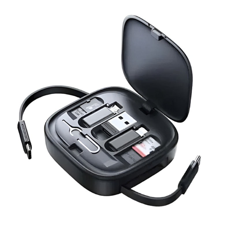 Usams US-SJ650 60W Fast Charging Cable with Multifunctional Storage Set Box - Black