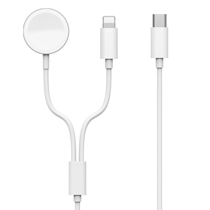 WiWU 2 in 1 Wireless Charger Cable Type-C To Lightning, M10 - White