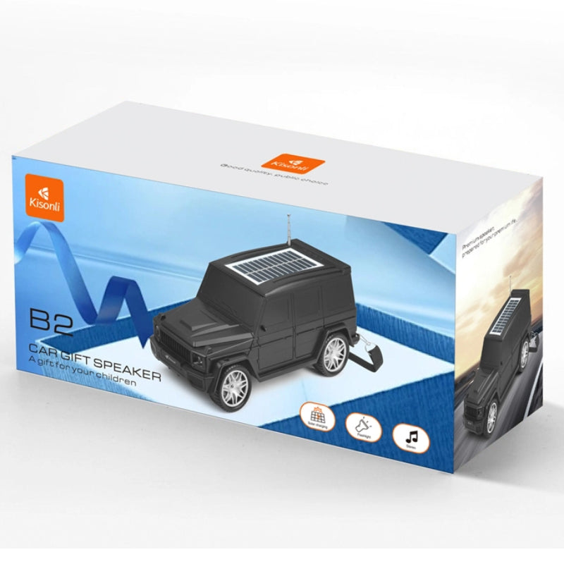 Kisonli Bluetooth Speaker Car Solar Charging B2 With Flashlight - Black
