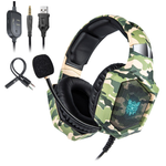 Onikuma K8 Wired Stereo Gaming Headphones With Mic LED Lights - Green
