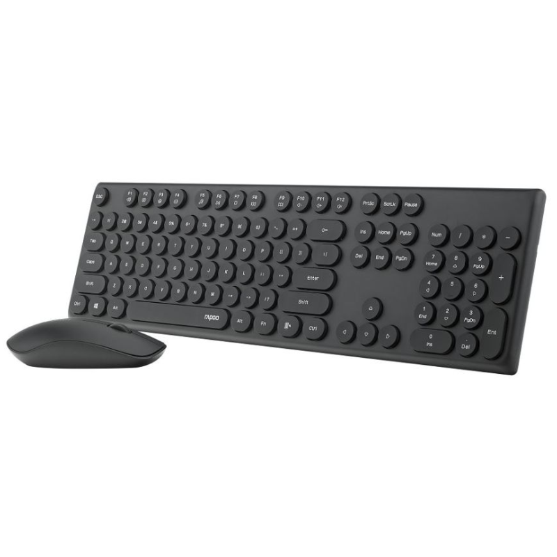 Rapoo X260S Wireless Optical Mouse Keyboard Combo - Black