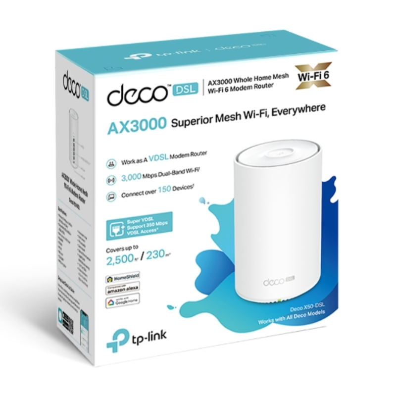 TP-LINK AX3000 VDSL Whole Home Mesh WiFi 6 Router - White