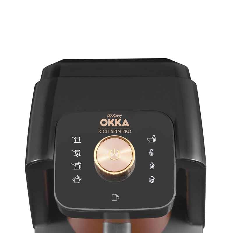 Okka Rich Pro Turkish Coffee Machine with milk 700W - Black-Copper - OK0026