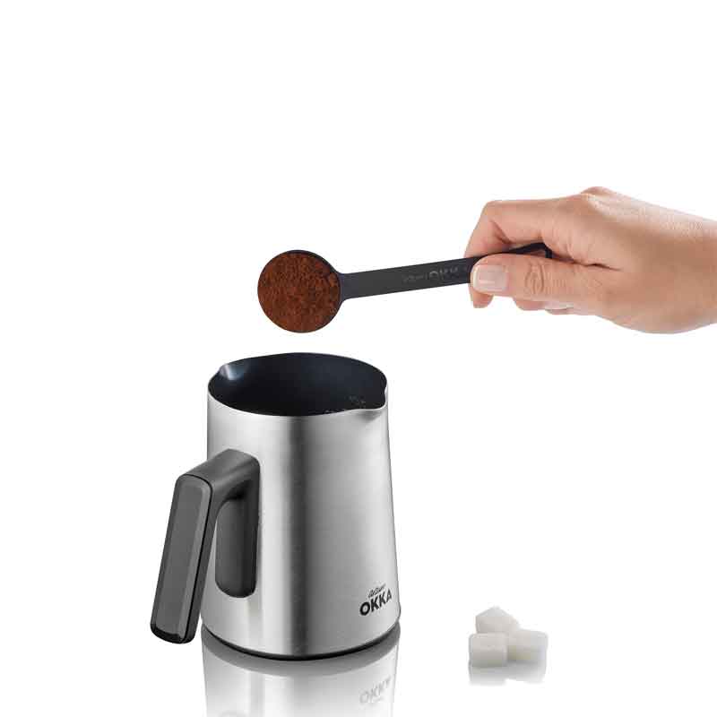 Okka Rich Turkish Coffee Machine  & “French Coffee” – OK0012 – Black Chrome