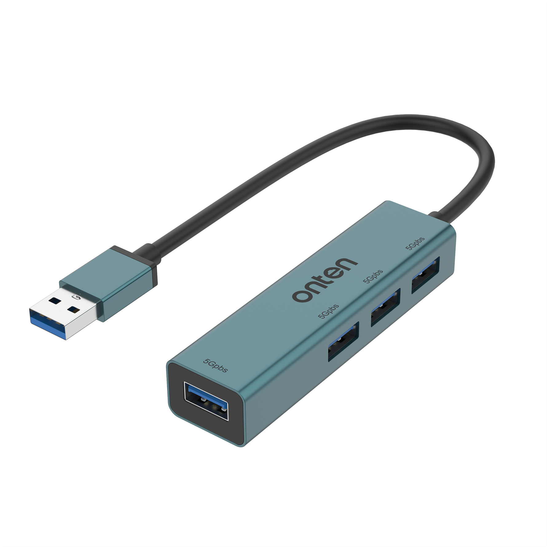 Onten 4-in-1 USB 3.0 to 4-Port USB 3.0 Hub, OTN-5222 - Green 