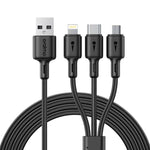 Oraimo OCD-X39 Cable 3-IN-1 3A Fast Charge - 1.2M - Black