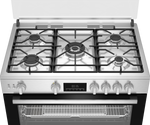 بوتاجاز Beko 90 سم، 5 شعلات، أمان كامل، BGGR 11225 GX2 - ستانلس ستيل