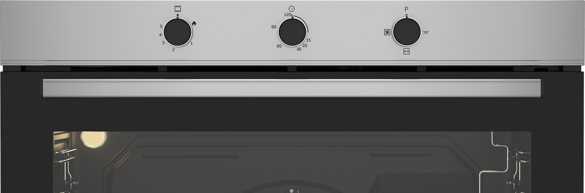 فرن Beko بلت إن غاز 90 سم 96 لتر مع شواية , BBWHT12106XS - ستانلس ستيل