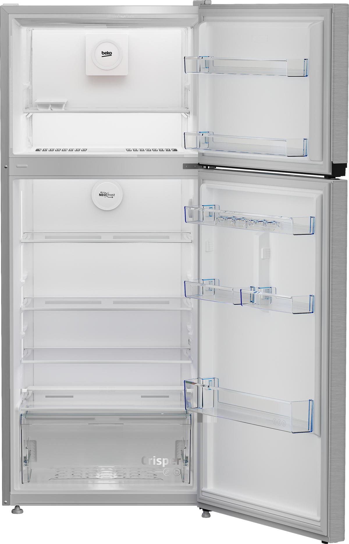 Beko Refrigerator 390L No Frost Top Freezer, RDNE420KD - Silver