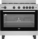 Beko Cooker 90cm 5 Burners Cast Iron 2 Fans Full Safety, BGGR 12113 GXF