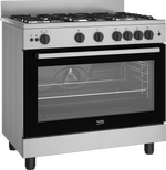 Beko Cooker 90cm 5 Burners Cast Iron 2 Fans Full Safety, BGGR 12113 GXF