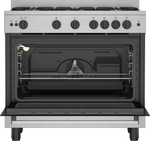 Beko Cooker 90cm 5 Burners Cast Iron 2 Fans Full Safety, BGGR 12113 GXF