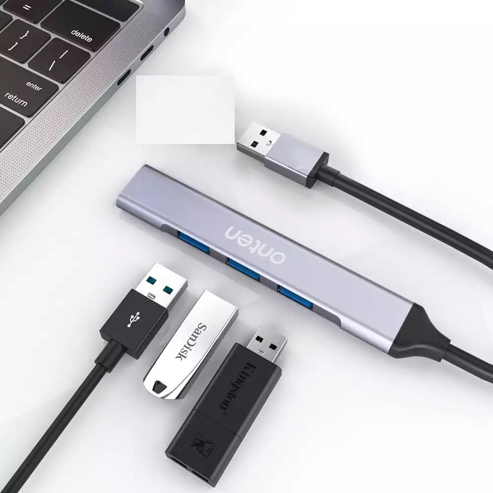 Onten OTN-5701 USB 3.0 To 4 Ports HUB – Supper Slim – Up to 5Gbp - Silver
