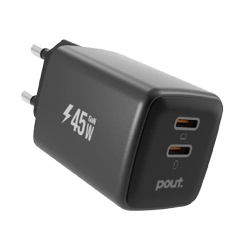 Pout Charger Home Adapetr 45W Gan USB-C - Black