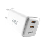 Pout Charger Home Adapetr 45W Gan USB-C - White