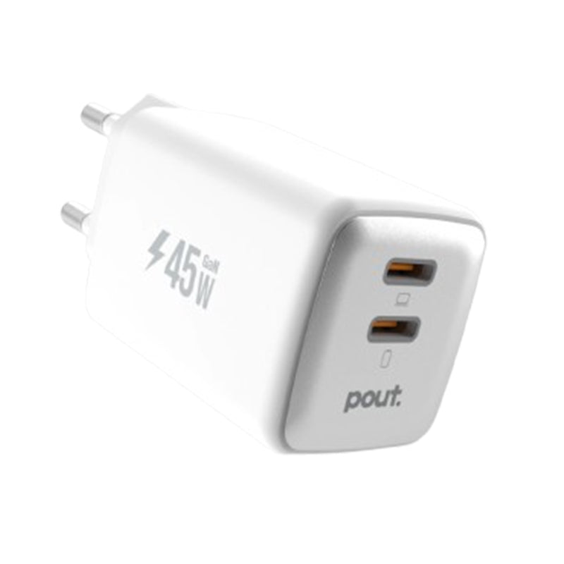 Pout Charger Home Adapetr 45W Gan USB-C - White