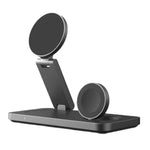 Pout Charger Wireless 3-In-1 Magnetic Magsafe Apple 15W Stand - Black