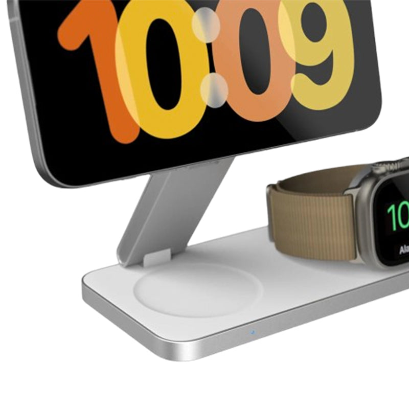 Pout Charger Wireless 3-In-1 Magnetic Magsafe Apple 15W Stand - White