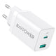 ‏⁦Ravpower⁩ موديل ⁦RP-PC171⁩ شاحن ⁦2-PIN⁩ محول ⁦45⁩ واط