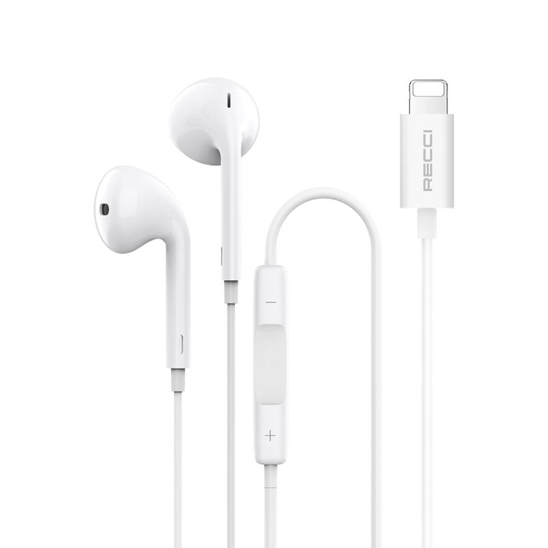 Recci Earphone Wired Lightning - White - REP-L28 