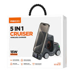 Recci RCW-37 Cruiser Wireless Charger 5 in 1 - Gray