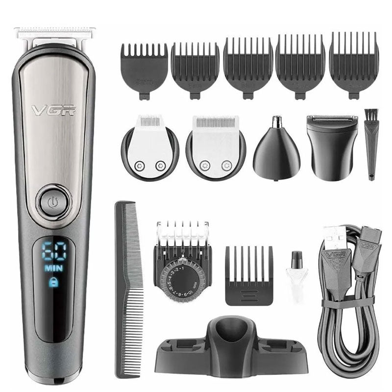 VGR Professional Digital 5 In 1 Rechargeable Wet and Dry Grooming Kit