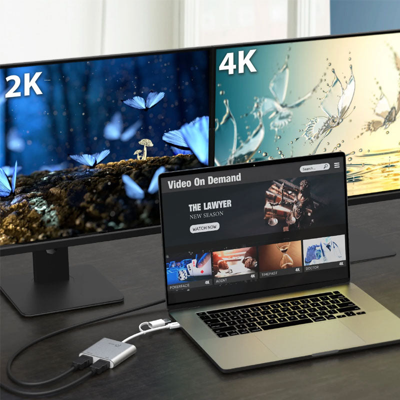 j5create - محول USB-C® إلى منفذي HDMI™ لشاشات متعددة - JCA365
