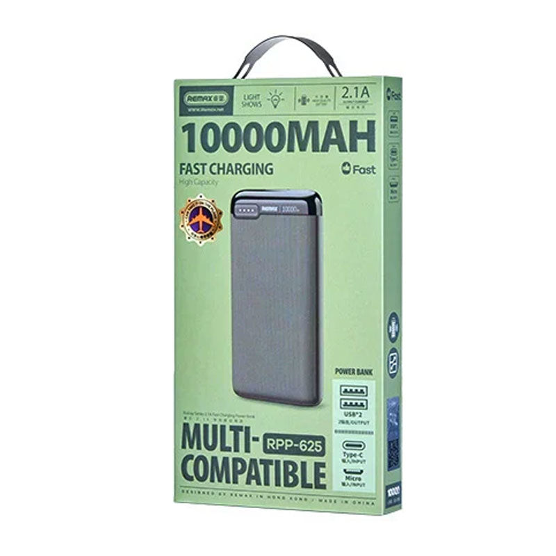 Remax RPP-625 Power Bank 10000mAh 2.1A - Gray