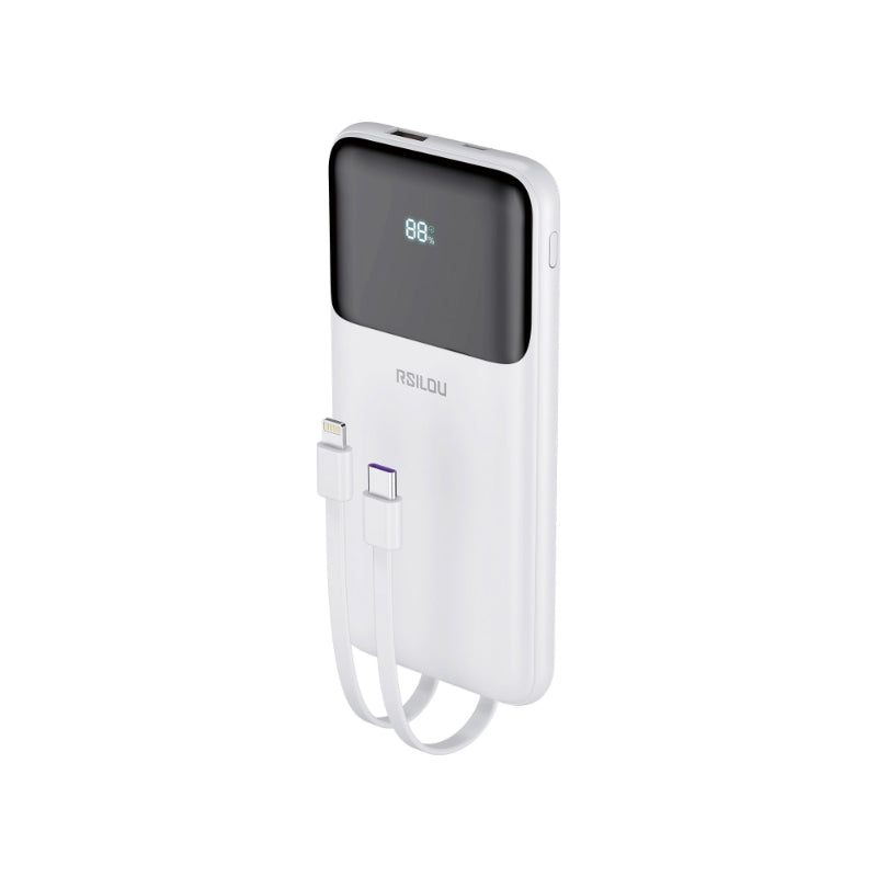 Rsilou Cabled Power Bank 10000mAh 22.5W R1012-002 – White