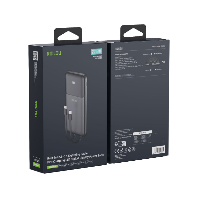 Rsilou Cabled Power Bank 10000mAh 22.5W R1012-001