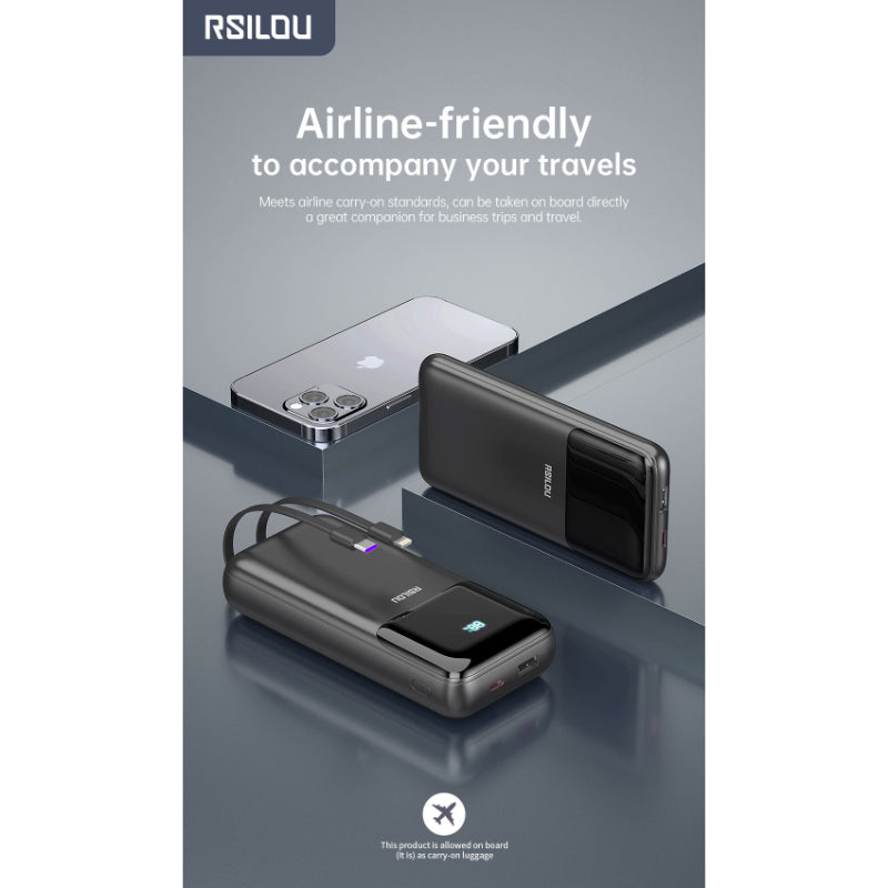 Rsilou Cabled Power Bank 10000mAh 22.5W R1012-001